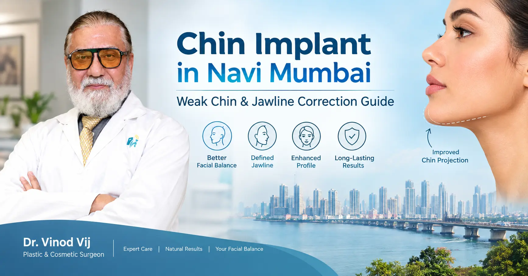Chin implant in Navi Mumbai for weak chin and jawline correction